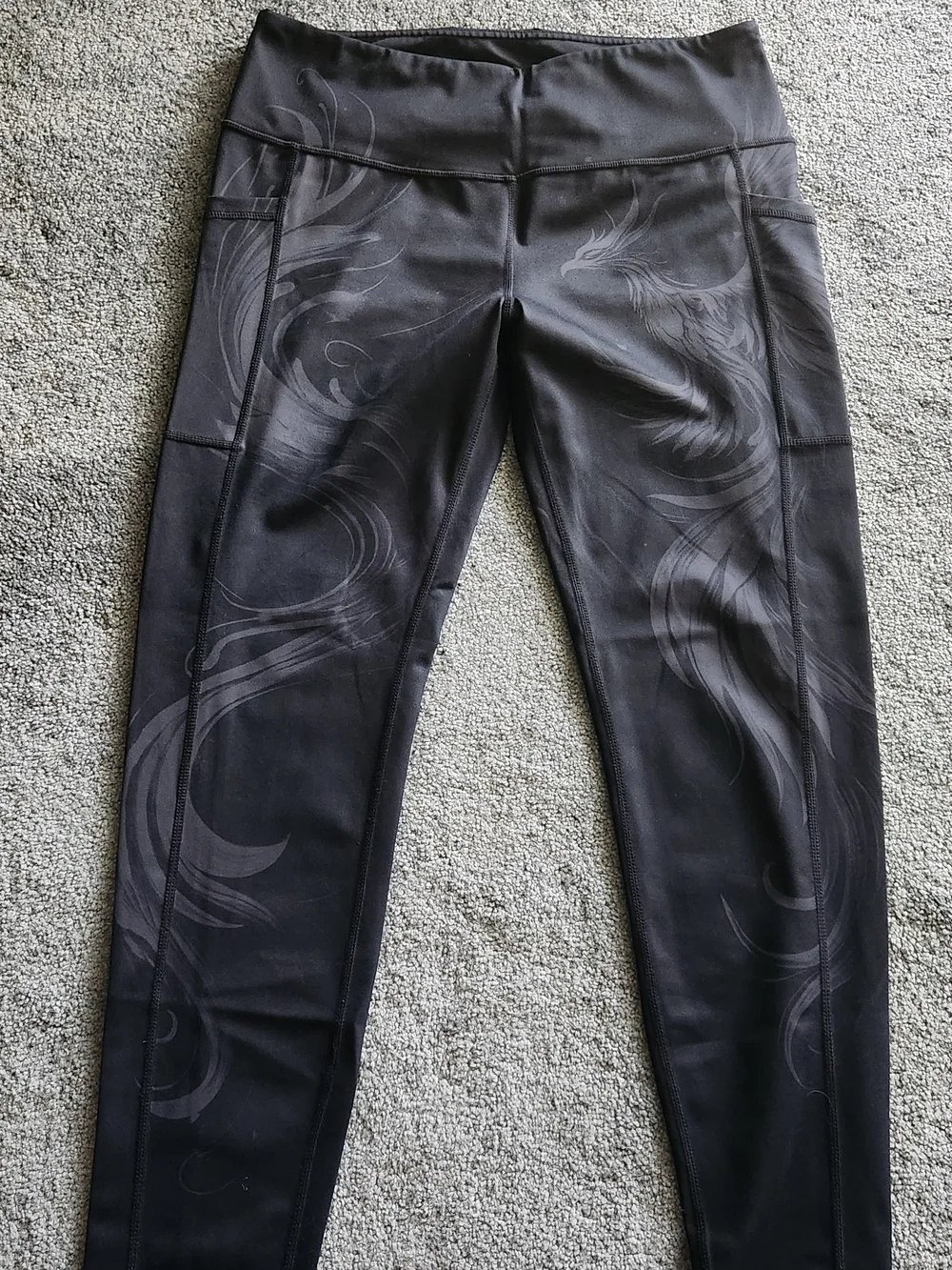 Constantly Varied Gear Black High-Rise Leggings with Subtle Swirl Design - Picture 1 of 3